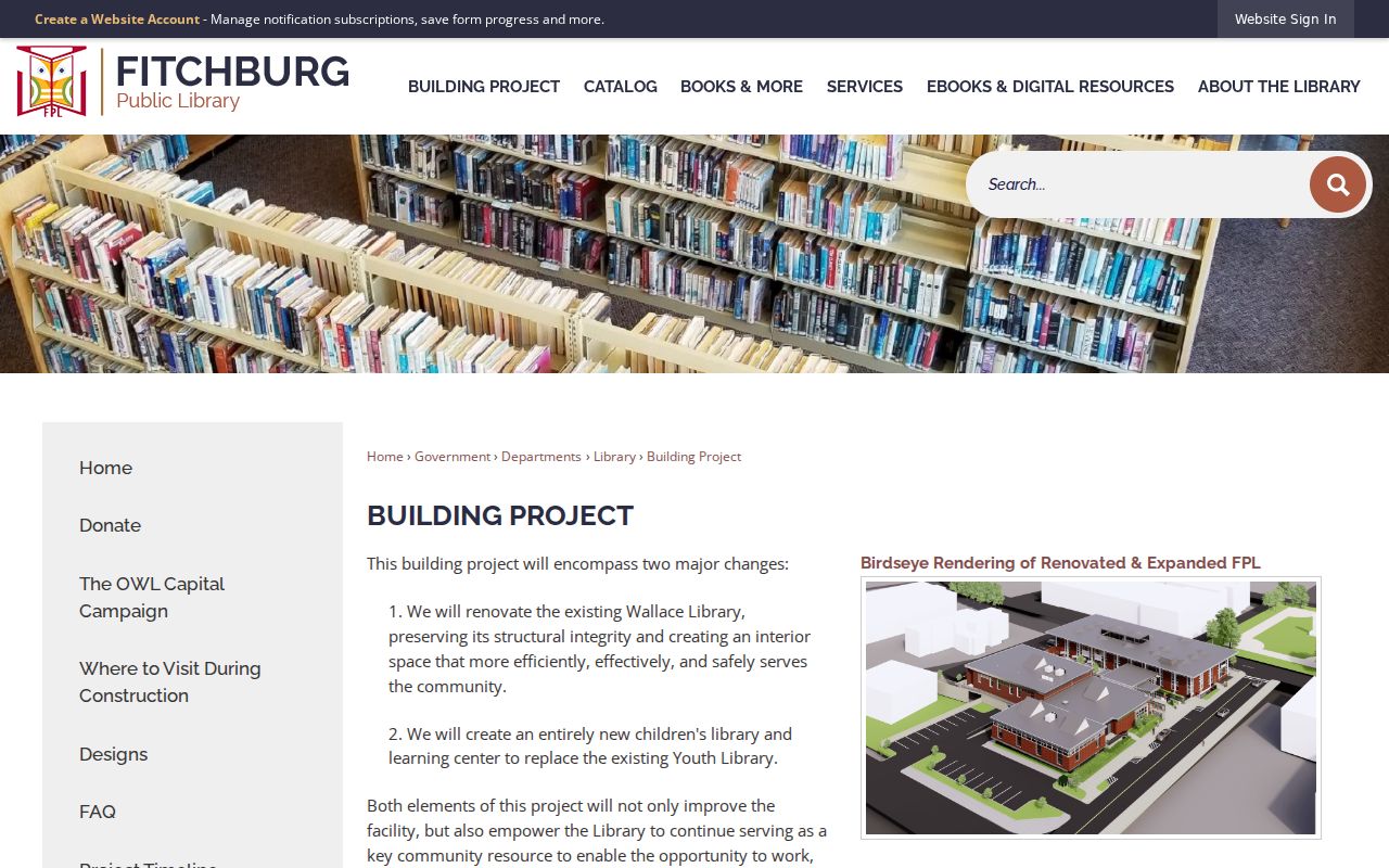 Fitchburg city directory library building project information