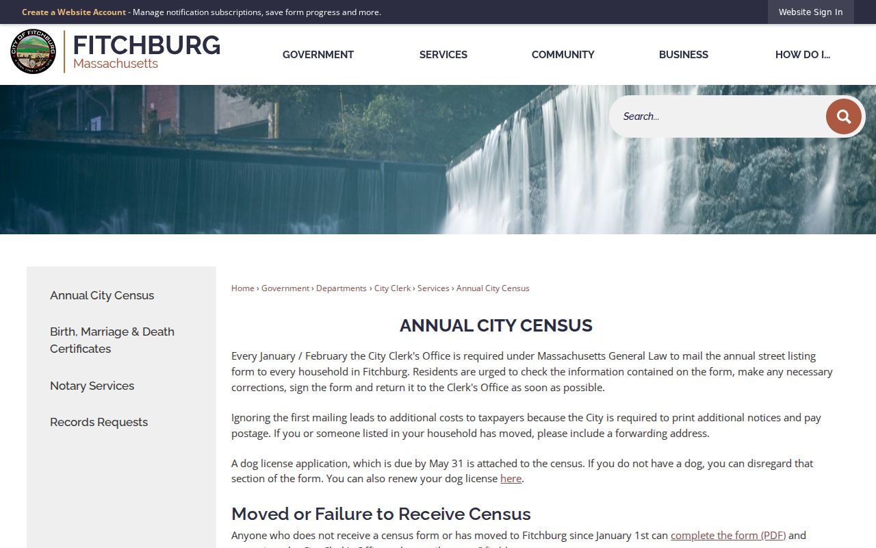Fitchburg residents directory annual city census information