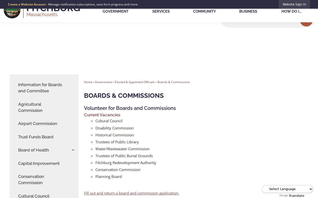 Fitchburg neighbors civic boards directory