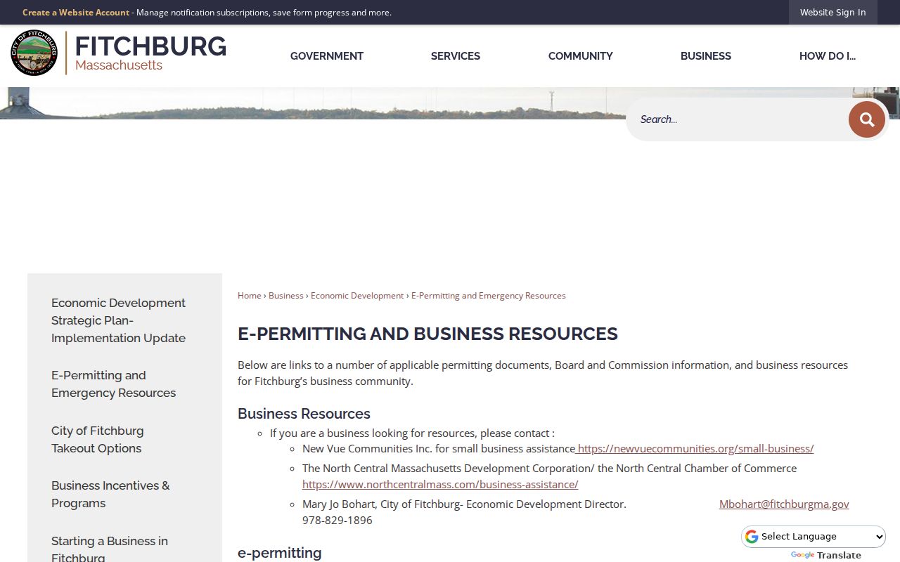 Fitchburg street directory e-permitting resources for address-based permit records